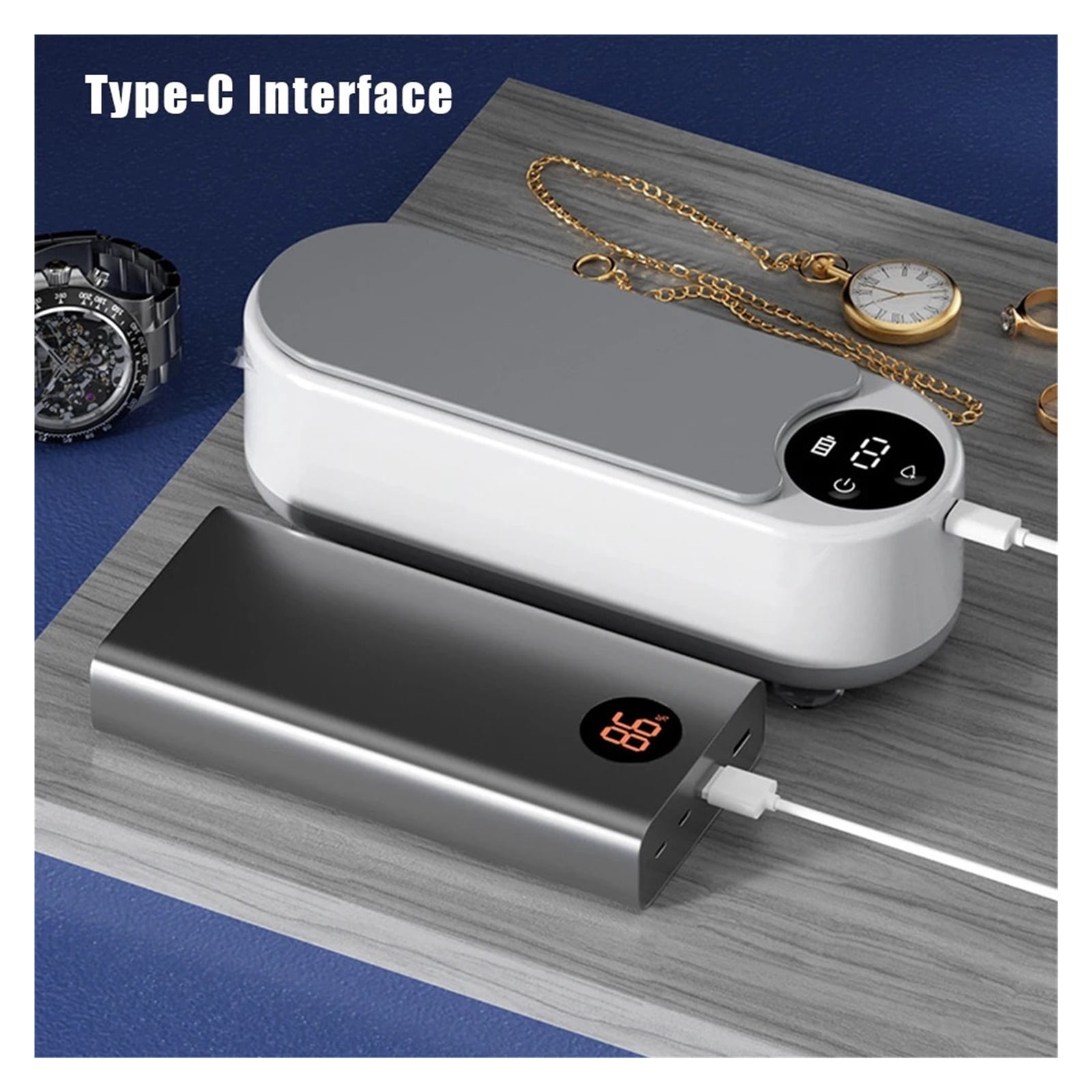 Ultrasonic Eyeglass Washing Tool Portable Glasses Cleaner Retainer Cleaner Machine Multifunctional