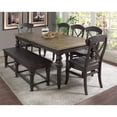 thumbnail image 4 of Riverside Furniture Harper Cottage Wood Dining Bench in Matte Black, 4 of 6