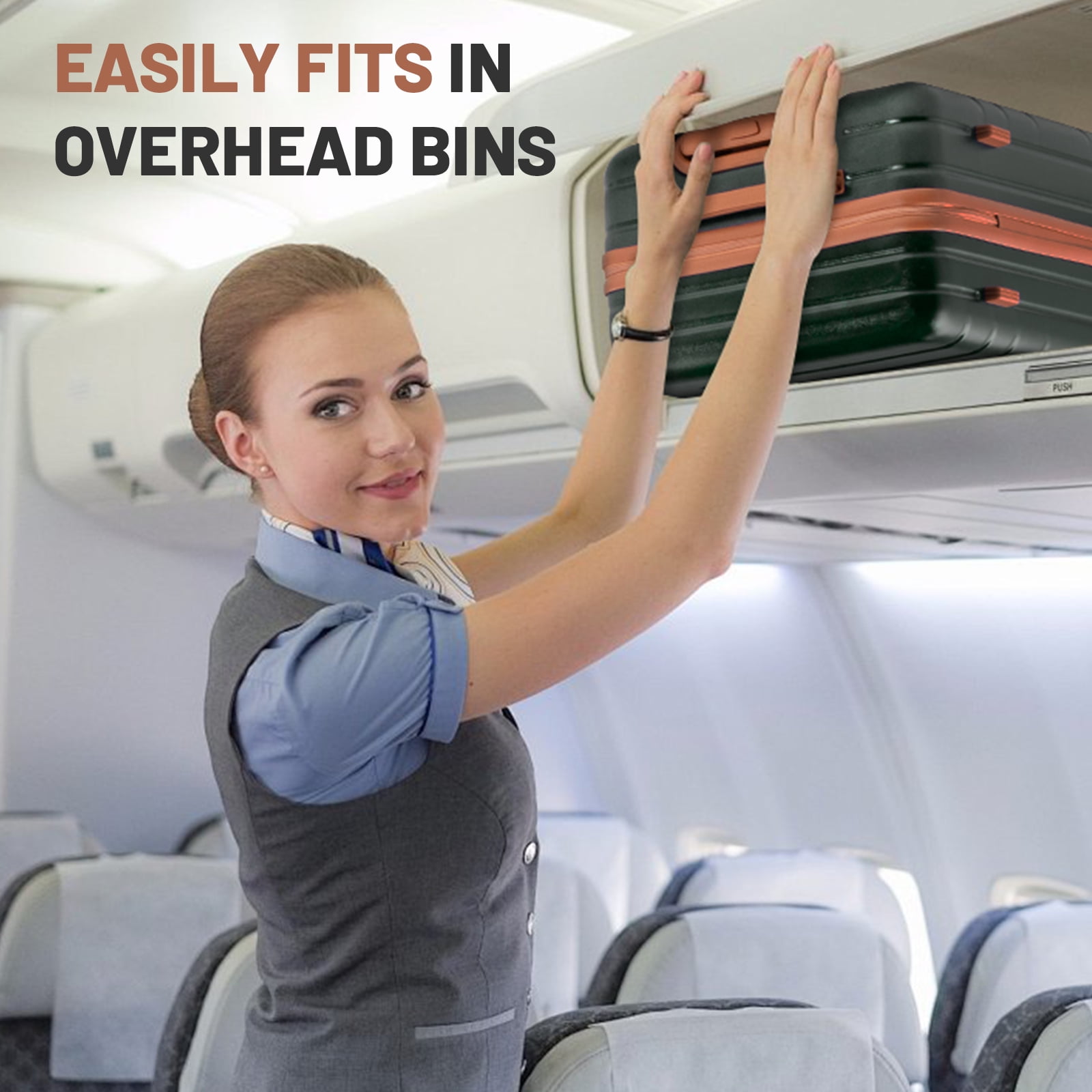 Zimtown Luggage 5 Piece Sets Suitcase ABS Hardside with Spinner Wheels and TSA Lock, Deep Green Zimtown Luggage 5 Piece Sets Suitcase ABS Hardside with Spinner Wheels and TSA Lock, Deep Green - Image 4