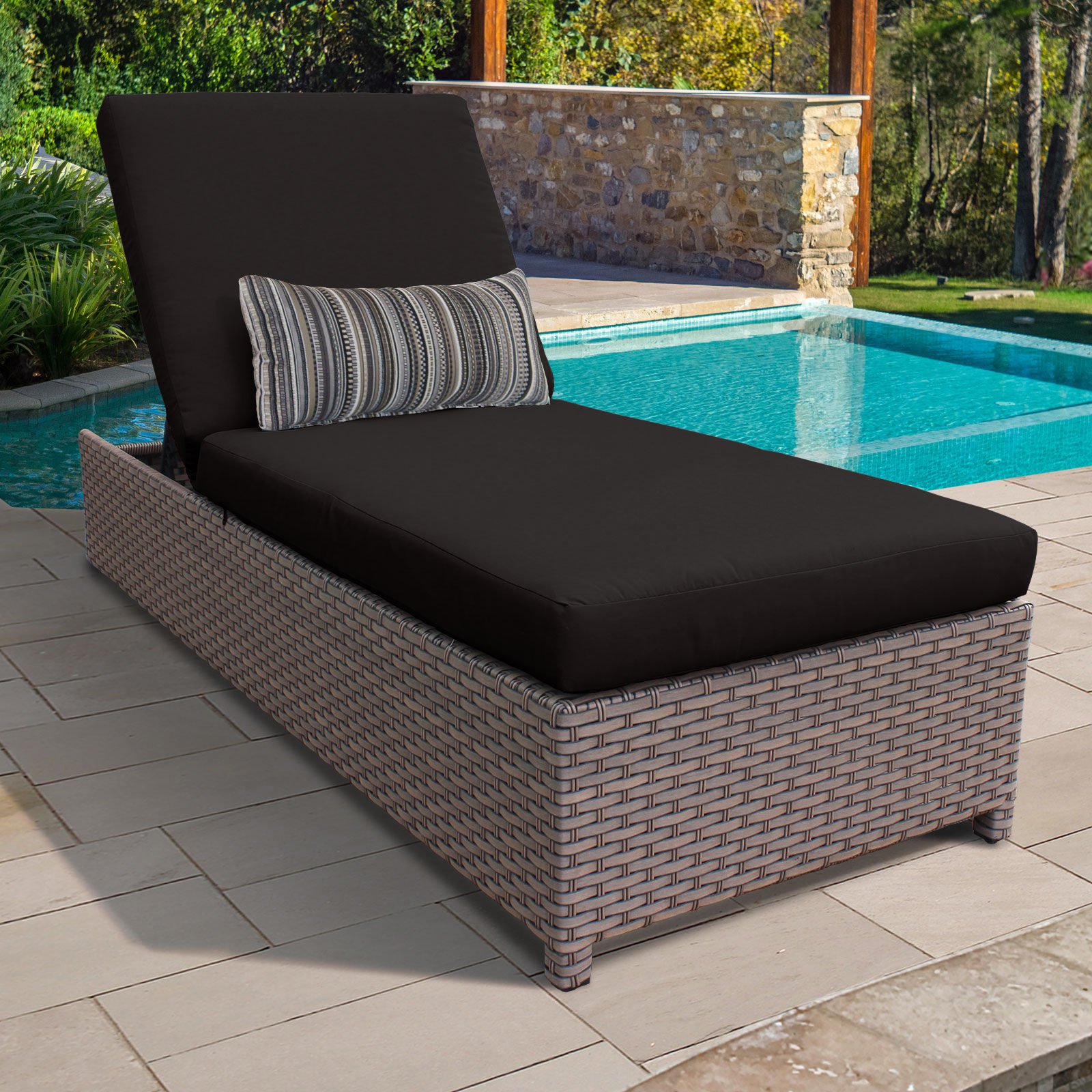 TK Classics Monterey Wheeled Wicker Outdoor Chaise Lounge Chair - image 5 of 11