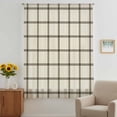 thumbnail image 3 of Linen Buffalo Check Sheer Curtains 54 Inches Long, Retro Black Lines Grid Pattern Light Filering Curtains, Breathable Simi Curtain Privacy Drapes for Kitchen Bathroom Small Window Treatment, 3 of 9