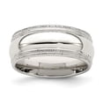 thumbnail image 6 of 925 Sterling Silver 8mm Comfort Fit Double Milgrain Band Ring Size 12, 6 of 6