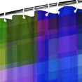 thumbnail image 3 of Blue and Purple Checkered Pattern Modern Waterproof Shower Curtain Set with 12 Hooks, Washable Decorative Bathroom Shower Curtain, 3 of 6
