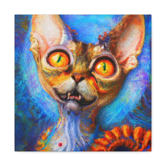 Devon Rex Regal Portrait - Canvas