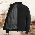 thumbnail image 4 of Varsity Jacket Men Business Wind Spring Trend Standing Collar Mens Fall Coats,Black,2XL, 4 of 8