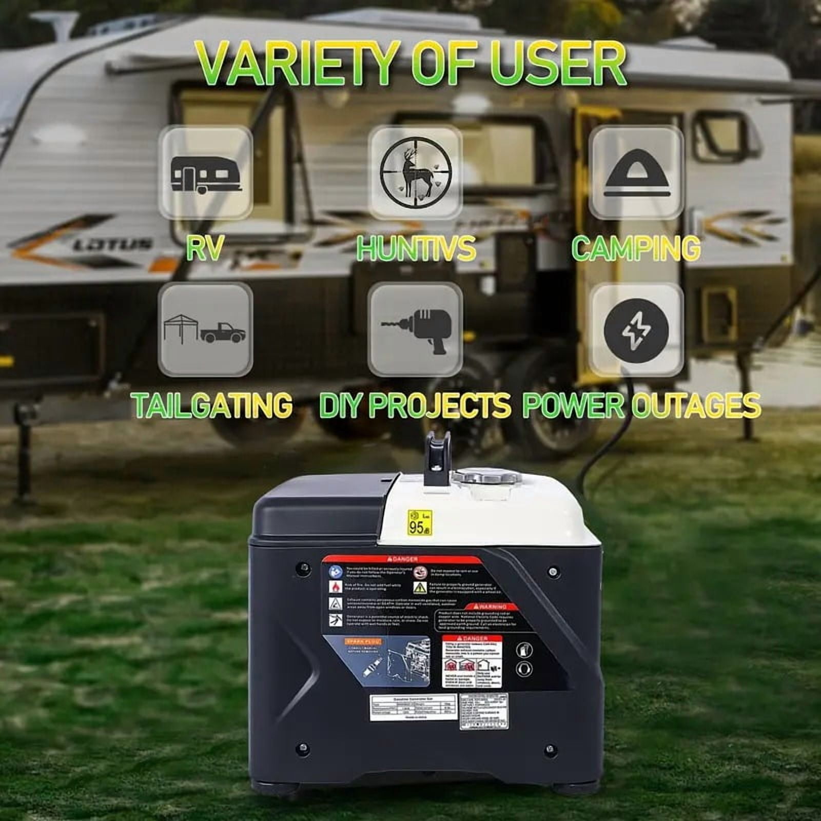 Portable Inverter Generator,1200W ultra-quiet gas engine, EPA Compliant, Eco-Mode Feature, Ultra Lightweight for Backup Home Use & Camping