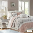 thumbnail image 4 of Madison Park 6-Piece 100 Percent Cotton Printing Pieced Coverlet Set in Pink, 4 of 14