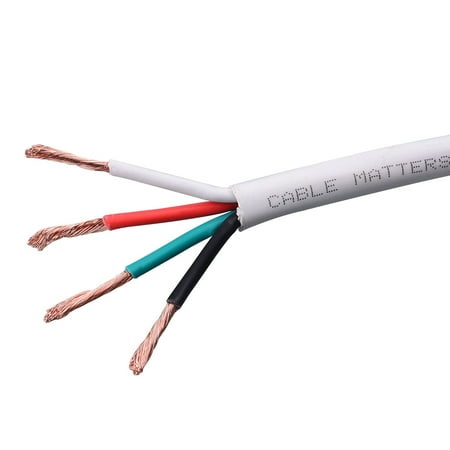 Bare Copper Cable - Cable Matters 12 AWG In-Wall Rated (CL2) Oxygen-Free Bare Copper Bi-Wire Speaker Cable 100 Feet