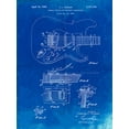 thumbnail image 2 of Borders, Cole 19x24 Gold Ornate Wood Framed with Double Matting Museum Art Print Titled - PP46-Faded Blueprint Fender Guitar Tremolo Poster, 2 of 4