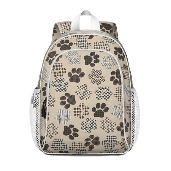 Paw Print Backpack for School,Cute School Bag,Schoolbag with Adjustable Shoulder Straps & Padded Back,15"x11.42"x5.5"