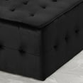 thumbnail image 4 of Noble House Jerry Glam Tufted Velvet Ottoman, Black, 4 of 8