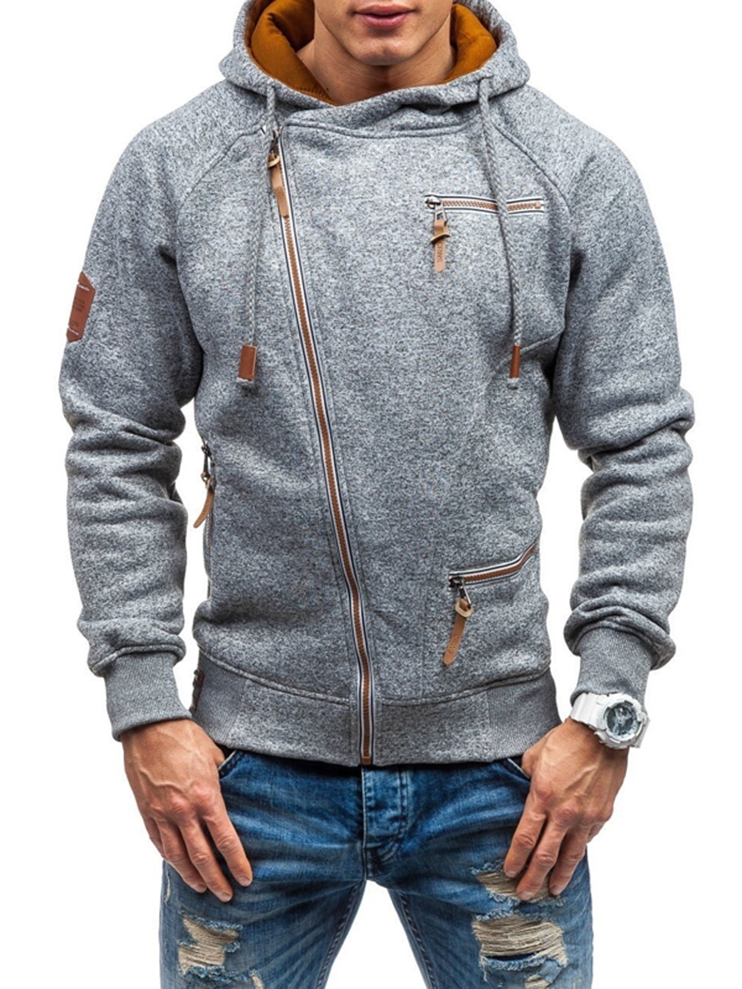Mens Hoodies Jacket Long Sleeve Sweater 