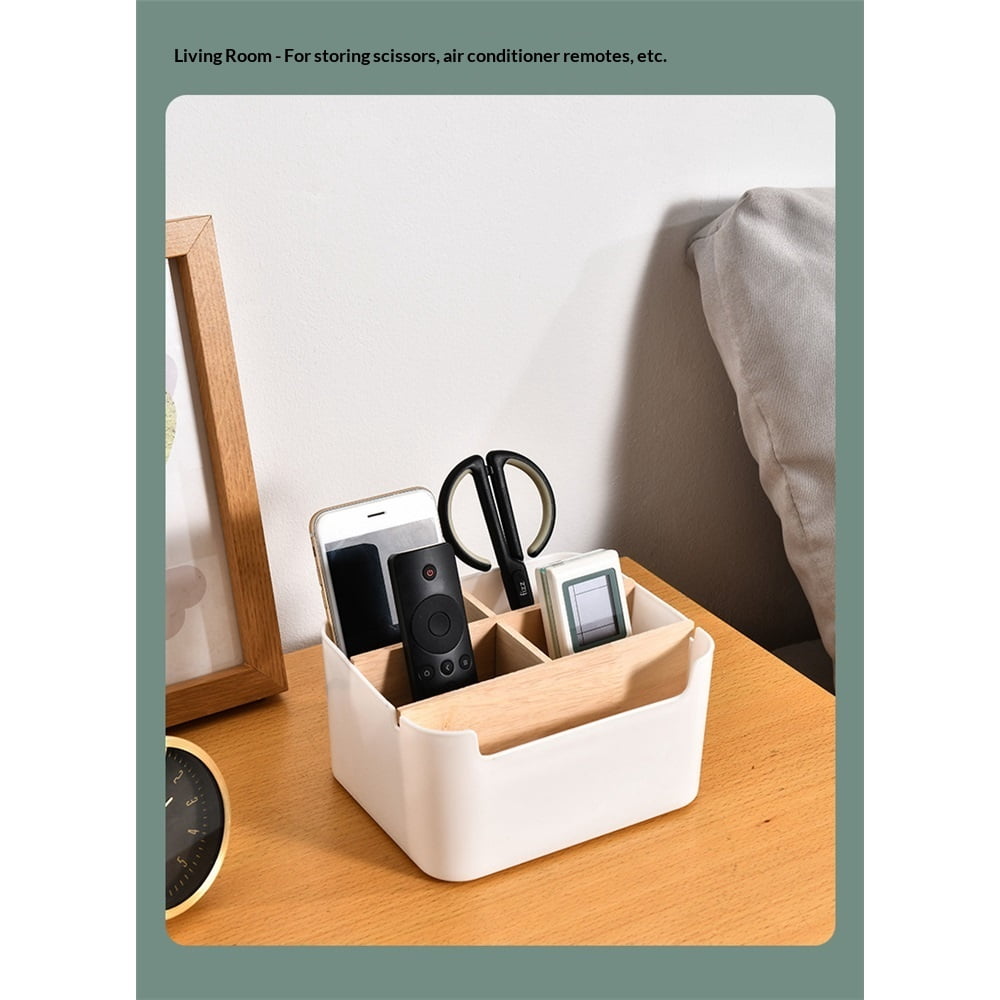 Desk Organizer, Remote Holder for Table, Modern Office Controller Pen Phone Holder Organizer, Stylish Caddy and Storage Accessories for Bedside Nightstand Desktop Coffee Table
