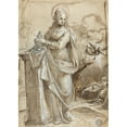 thumbnail image 2 of Biagio Pupini 11x14 Black Ornate Wood Framed Double Matted Museum Art Print Titled: Mary Magdalene (In or After 1524), 2 of 5
