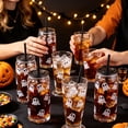 thumbnail image 7 of Halloween Can Shaped Glass Tumbler with Lid and Straw, 20oz Clear Drinking Cup with Spooky Designs, Reusable Iced Coffee Cup for Home Office Party Fall Halloween Gift, 7 of 7