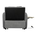thumbnail image 6 of 3 in 1 Convertible Sleeper Chair Bed, Pull Out Sofa Bed with Computer Board, USB Charging Ports and Adjustable Backrest for Living Room, Gray, 6 of 8