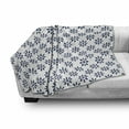 thumbnail image 3 of Floral Soft Flannel Fleece Blanket, Abstract Style Flower Petals Summer Season Inspired Design in Blue Color Pattern, Cozy Plush for Indoor and Outdoor Use, 60" x 80", Indigo White, by Ambesonne, 3 of 6