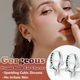 thumbnail image 5 of Silvora Cubic Zirconia Hoop Earrings 925 Sterling Silver Shiny Small Huggie Hoops Charming Ear Charms for Women, 5 of 8