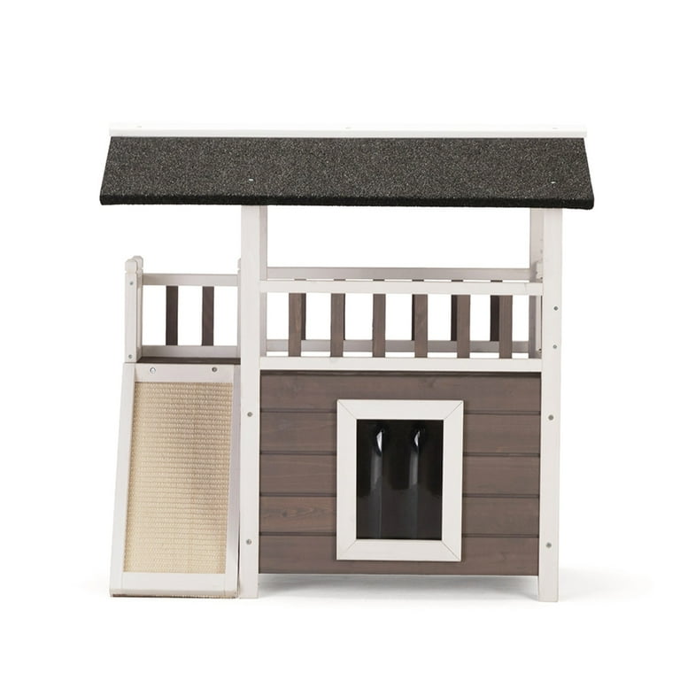 Pefilos Weatherproof Wooden Pet House for Small Dogs Indoor and Outdoor Use with Stairs Walmart
