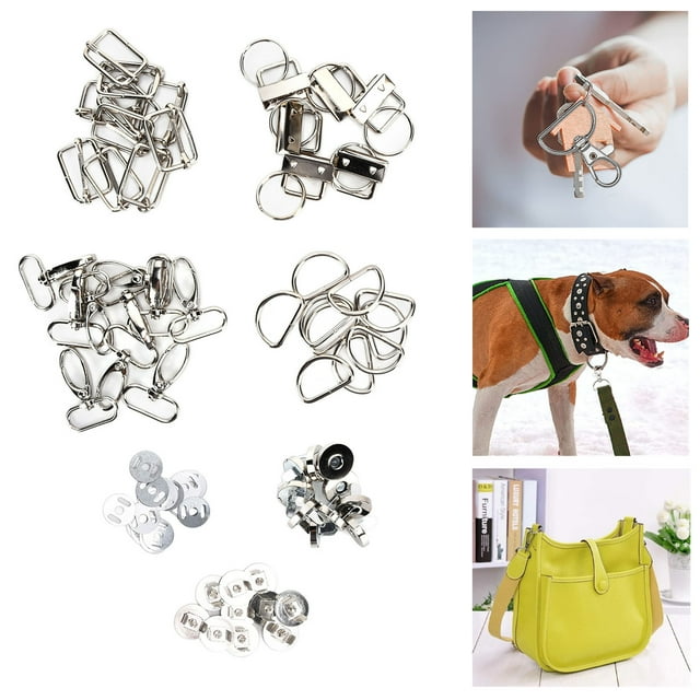 Metal D Rings, Anti Rust Strong Durable Exquisite Workmanship Purse Hardware Sufficient Quantity Easily Replace for DIY Production for Bags for Clothing