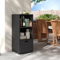 thumbnail image 4 of Costway Outdoor Storage Cabinet with Storage Shelves & Removable Drawer for Porch Black, 4 of 9