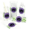 Eat, Drink and Be Scary - Chevron Green and Purple - Halloween Party DIY  Wrapper Favors - Set of 15