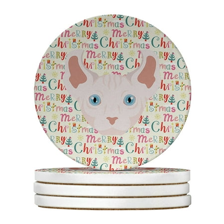 

Dwelf Cat Christmas Large Sandstone Coasters Pack of 4 4 in x 4 in
