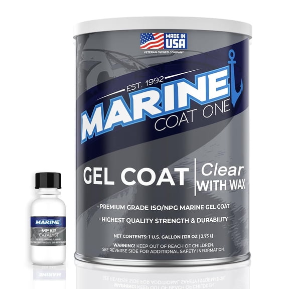 Premium Marine Gelcoat Clear With Wax Gallon Size For Fiberglass Boat Hull Repair And Restoration Custom Tinting Pigments Included Hard Durable Finish
