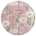 thumbnail image 3 of Floral Colorful Flower Washable Round Rug -Circle Area Rugs for Nursery Bedroom, Vintage Non Slip Non Shedding Low Pile Carpet for Living Room Coffee Table Entryway, 3 of 6