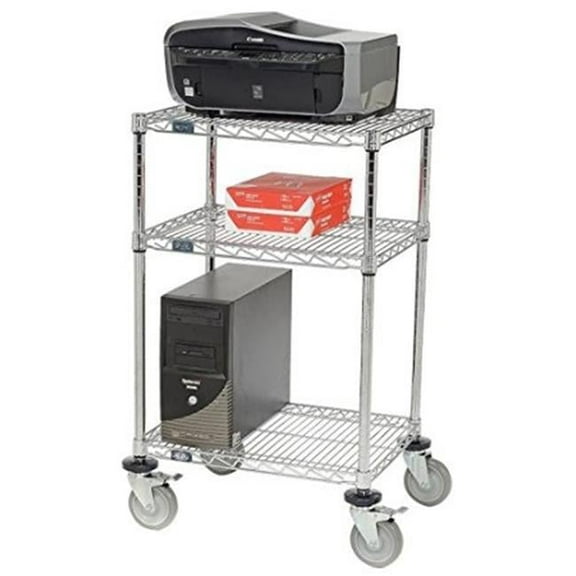 Printer Shelving, Chrome - 18 x 24 x 39 in.