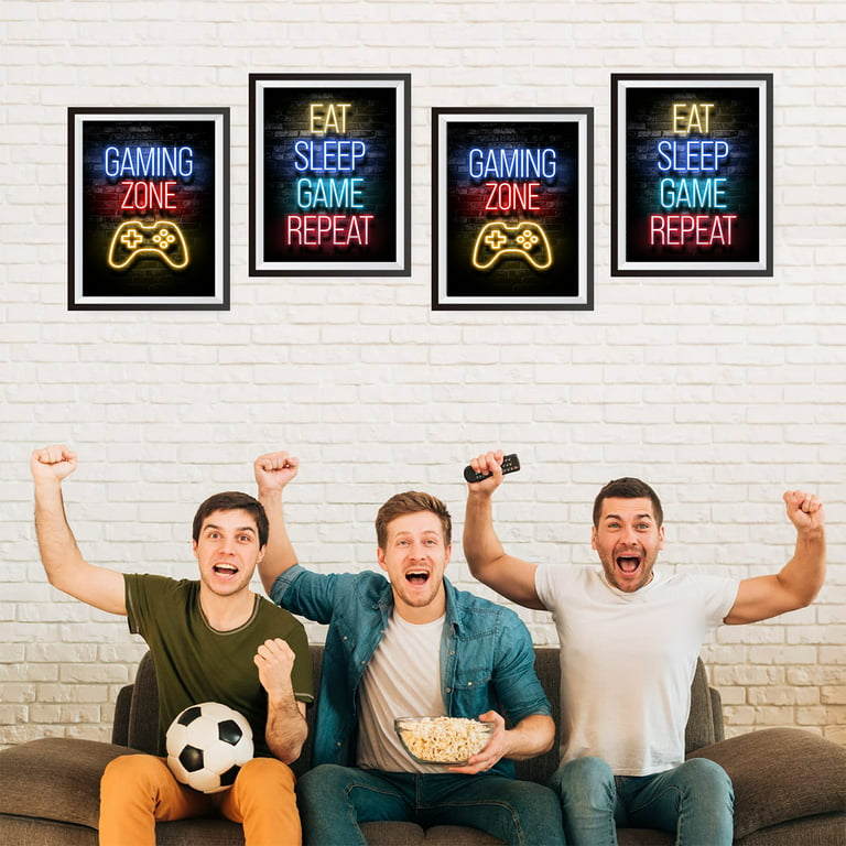 Neon Gaming Posters, Video Game Prints Wall Art, Video Game Room Decor for  Boys, Funny Gaming Canvas Posters for Teens Bedroom Kids Boys Room