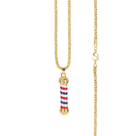 

Barber Shop Turn Light Lamp Pendant Necklace Special Unique Accessory Gold
