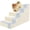White, variant on Heeyoo Non-Slip 4-Step High-Density Sponge Pet Stairs with Removable Washable Cover, Gray