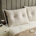 thumbnail image 2 of Lovote Velvet Headboard Pillow 23.6" x 39.4" White - Bed Rest Reading Pillow, Long Backrest Cushion for Sofa, Daybed, Tatami, Bay Window, 2 of 8