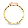 thumbnail image 2 of Solid 14k Yellow and White Gold Two Tone Heart Ring Band Size 5, 2 of 6