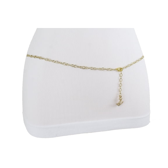 Women Gold Metal Chain Nautical Fashion Belt Anchor XL XXL