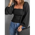 thumbnail image 4 of Women's Black Puff Sleeve Smocked Top, 4 of 6