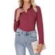 thumbnail image 1 of Camisa con botones Siliteelon para mujer, manga larga, color burdeos, 1 of 9