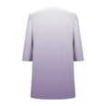 thumbnail image 5 of Delliss Fall Clothes Women's Gradient Print Shirt 3/4 Sleeve Crew Neck Long Top Purple S, 5 of 6