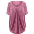 thumbnail image 4 of Fgnfyis T Shirts for Women Women's Casual Summer T Shirts Short Sleeve V Neck Tops Womens Tops Pink XL, 4 of 8