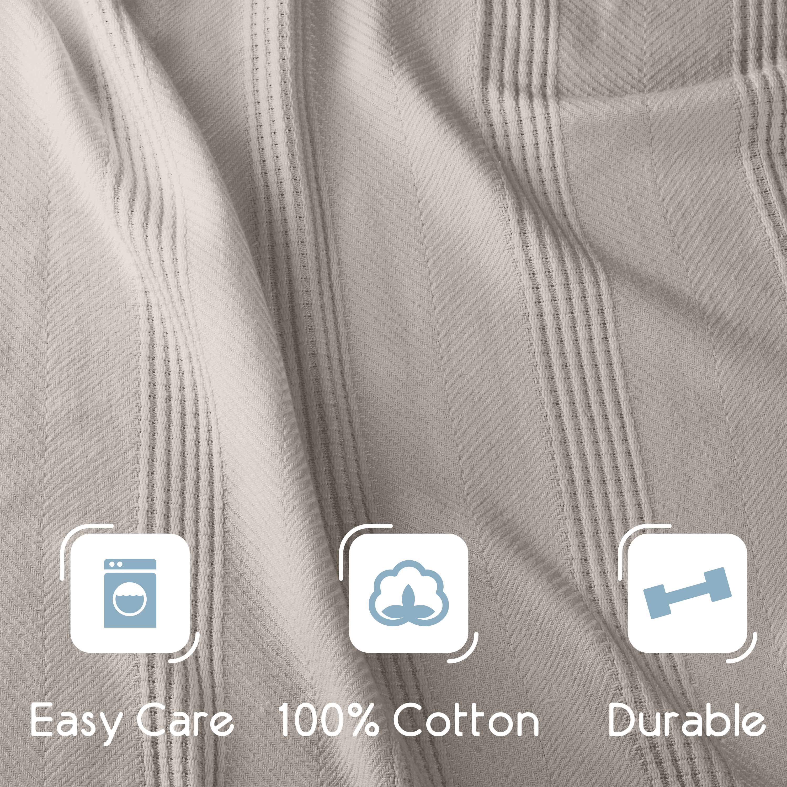Lightweight Breathable 100% Cotton Knit Blanket – All-Season Bed Blanket – Twin Size – Mink