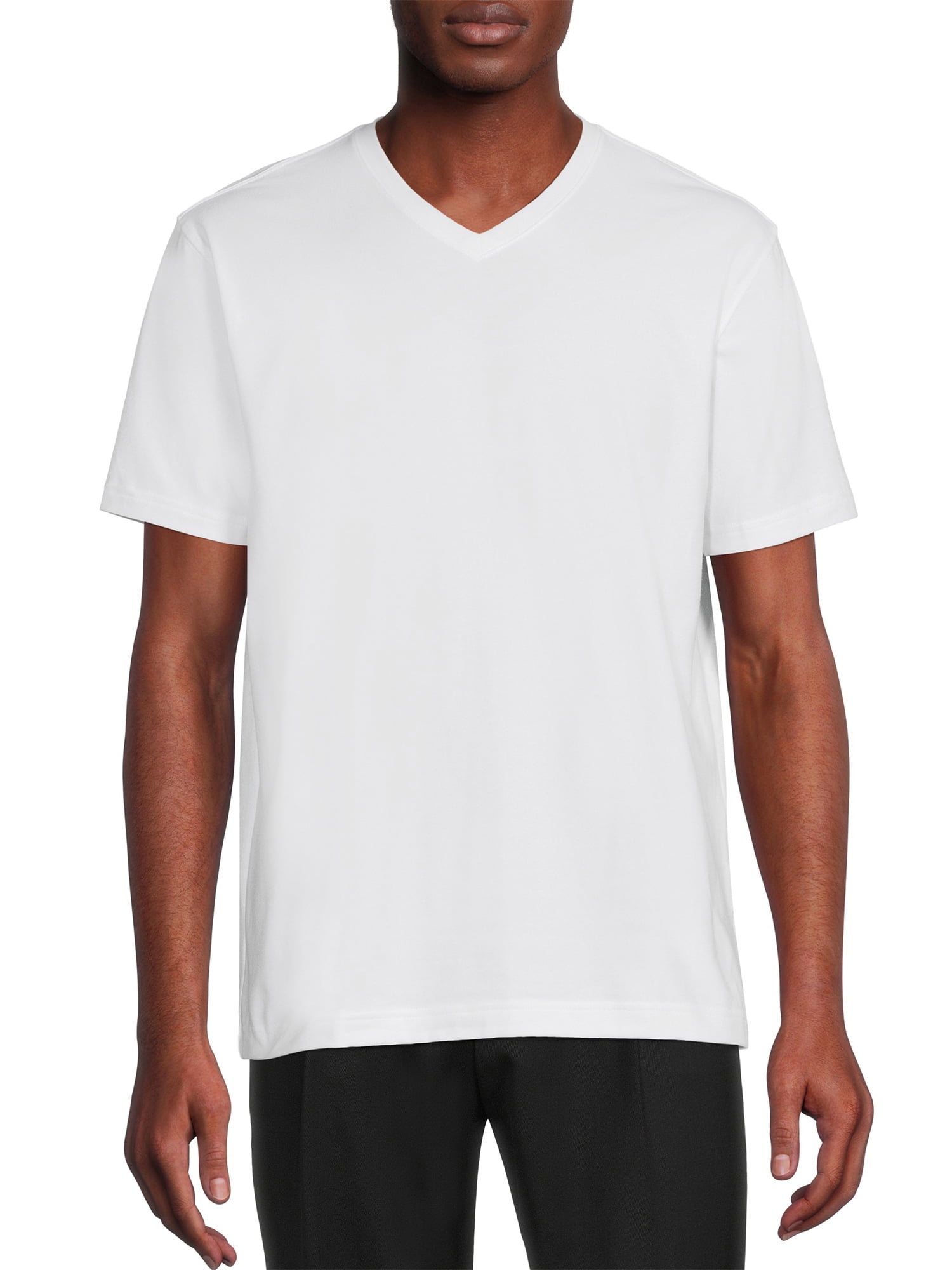 George Men’s V-Neck T-Shirt with Short Sleeves - Walmart.com