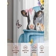 thumbnail image 6 of Animals Flowers Sheer Curtains 63 Inch Length 2 Panels Set Window Treatments, Weeping Spring Floral Elegant Pastoral Rod Pocket Semi Curtains for Living Room/Bedroom/Kitchen Décor, 104"W x 63"L, 6 of 7