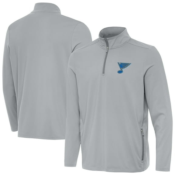 Men's Antigua Gray St. Louis Blues Perilous Quarter-Zip Sweatshirt