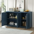 thumbnail image 2 of Buffet Cabinet, Atumon Accent Cabinet with 3 Doors, Farmhouse Buffet Cabinet with Adjustable Shelves, Wood Cabinet Furniture for Kitchen Dining Room Living Room, 60"L x 15.7"W x 34.3"H, Blue, 2 of 10