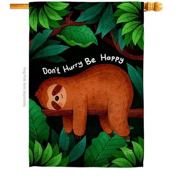 Angeleno Heritage H130309-BO Dont Hurry Animals Wildlife 28 x 40 in. Double-Sided Decorative Vertical House Flags for Decoration Banner Garden Yard Gift