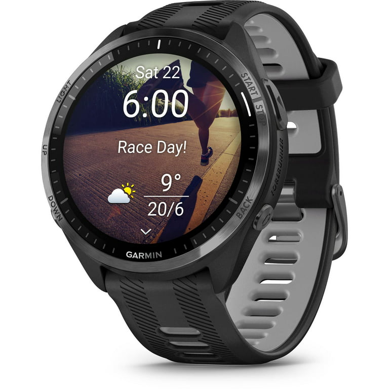 Garmin Forerunner® 965 Running Smartwatch, Colorful AMOLED Display,  Training Metrics and Recovery Insights, Black and Powder Gray, 010-02809-00