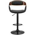 thumbnail image 3 of Maklaine 33" Modern Faux Leather Adjustable Bar Stool in Black, 3 of 10