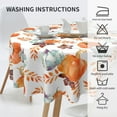 thumbnail image 6 of Fall Tablecloth Round 60 Inch, Autumn Colorful Pumpkin Leaves Table Cloth Wrinkle Resistant Thanksgiving Table Cover for Home Kitchen Dining Holiday, 6 of 6