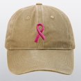 thumbnail image 2 of Prolriy Baseball Cap Hats for Women Breast Cancer Hats for Women Embroidered Adjustable Breast Cancer Awareness Hat Breast Cancer for Woman Womens Hats Khaki, 2 of 4